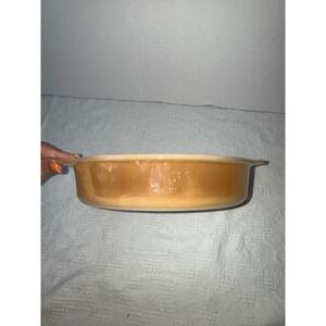 Vintage Pyrex Peach Lustre Round Casserole Dish Baking Pan‎ Handles